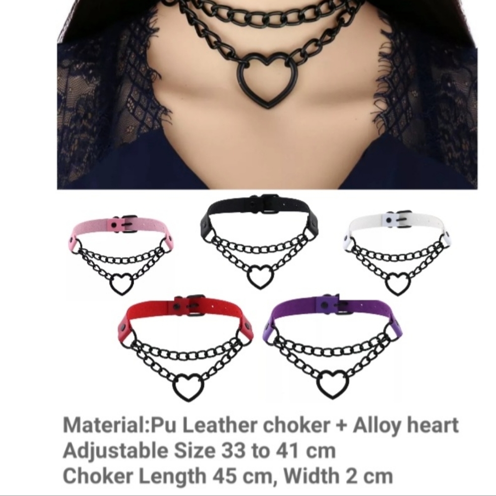 Gothic Punk Heart Choker